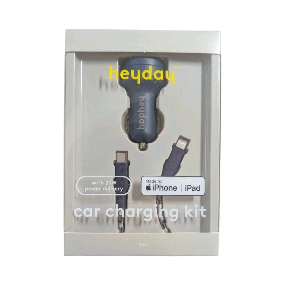 Nn8-N USB Car Charger with 6' USB-C to USB-C Braided Cable‎ - Heyday Navy